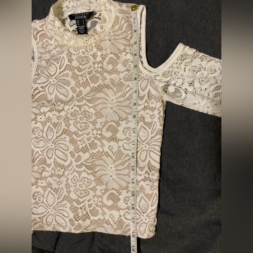 Cold Shoulder Lace Top - Picture 2 of 5